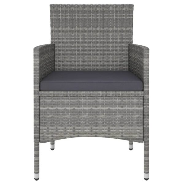 Set Pranzo Da Giardino 5 Pz Polyrattan E Vetro Temperato Grigio - Image 6