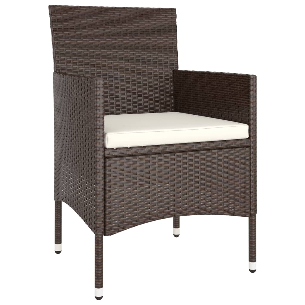 Set Da Pranzo Per Giardino 5 Pz In Polyrattan Marrone - Image 4