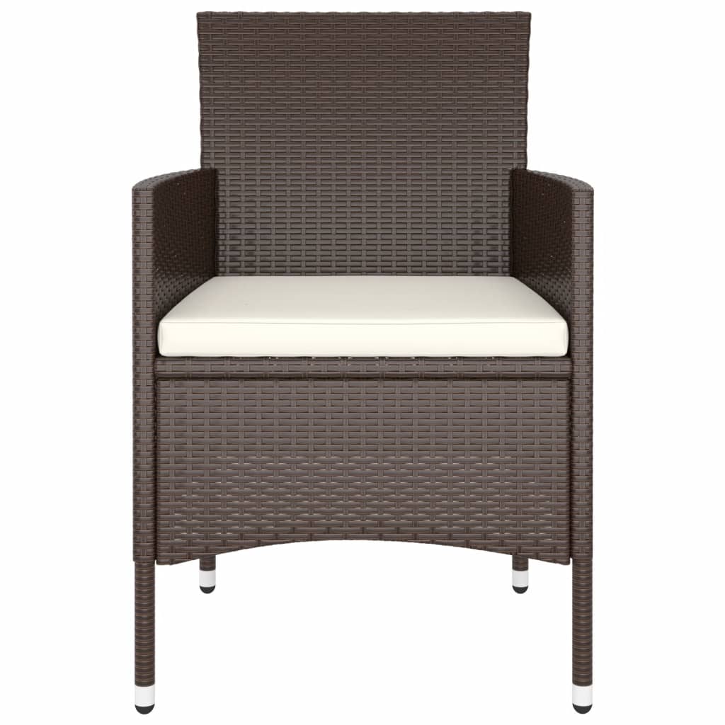Set Da Pranzo Per Giardino 5 Pz In Polyrattan Marrone - Image 5