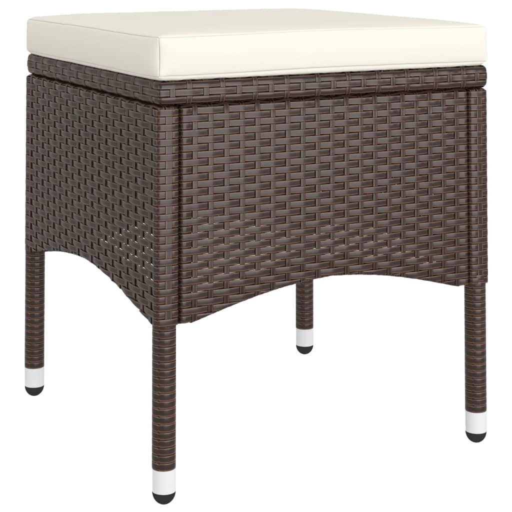 Set Da Pranzo Per Giardino 5 Pz In Polyrattan Marrone - Image 6