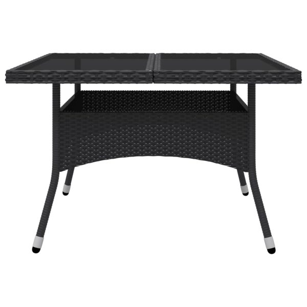 Set Mobili Da Pranzo Per Giardino 9 Pz Polyrattan E Vetro Nero - Image 4