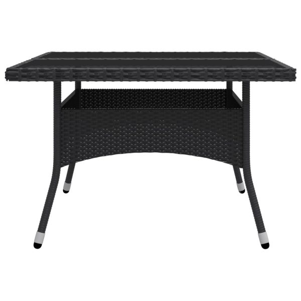 Set Mobili Da Pranzo Per Giardino 9 Pz Polyrattan E Vetro Nero - Image 5
