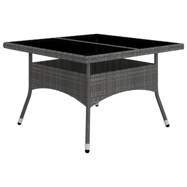 Set Mobili Da Pranzo Per Giardino 9pz Polyrattan E Vetro Grigio - Image 3