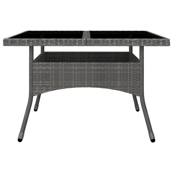 Set Mobili Da Pranzo Per Giardino 9pz Polyrattan E Vetro Grigio - Image 4