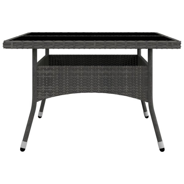 Set Mobili Da Pranzo Per Giardino 9pz Polyrattan E Vetro Grigio - Image 5
