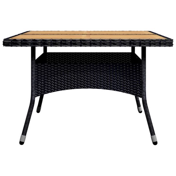 Set Da Pranzo Da Giardino 9 Pz In Polyrattan E Acacia Nero - Image 4