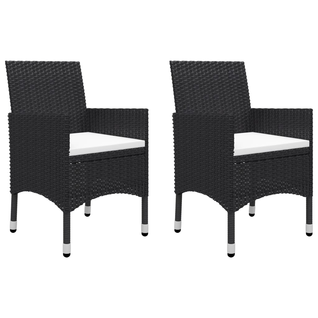 Set Da Bistrot Per Giardino 3 Pz In Polyrattan E Acacia Nero - Image 3