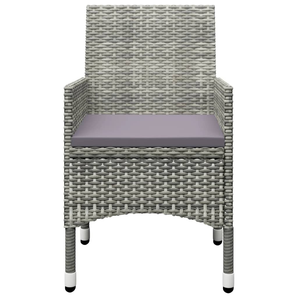 Set Bistrot Giardino 3 Pz Polyrattan E Vetro Temperato Grigio - Image 5