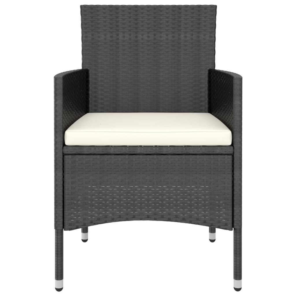 Set Da Bistrot Per Giardino 5pz Polyrattan Vetro Temperato Nero - Image 4