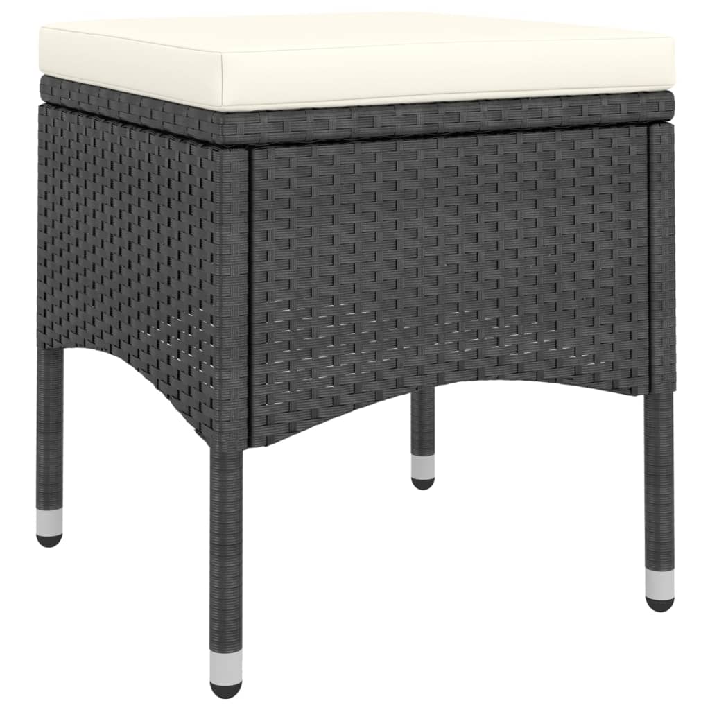 Set Da Bistrot Per Giardino 5pz Polyrattan Vetro Temperato Nero - Image 5