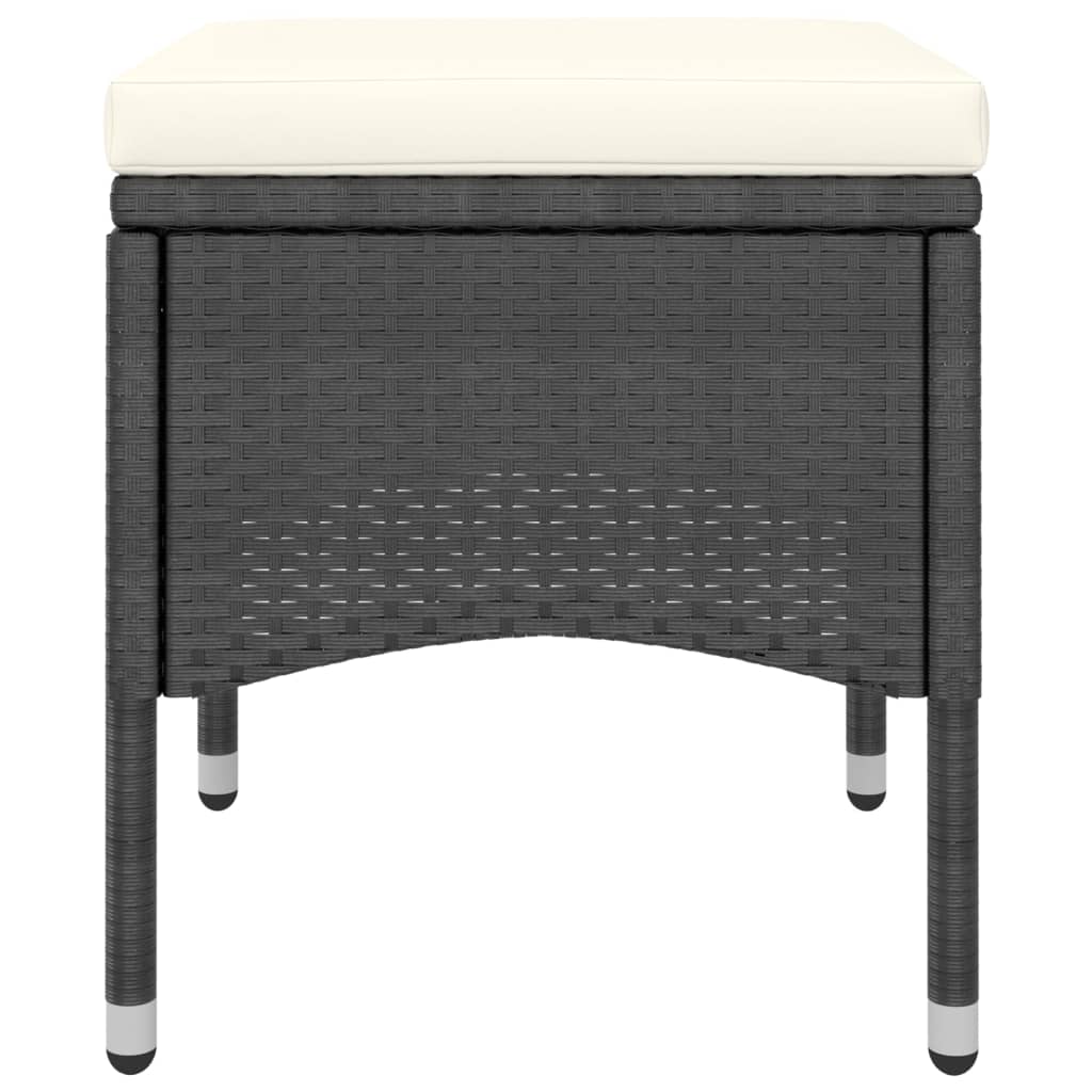 Set Da Bistrot Per Giardino 5pz Polyrattan Vetro Temperato Nero - Image 6