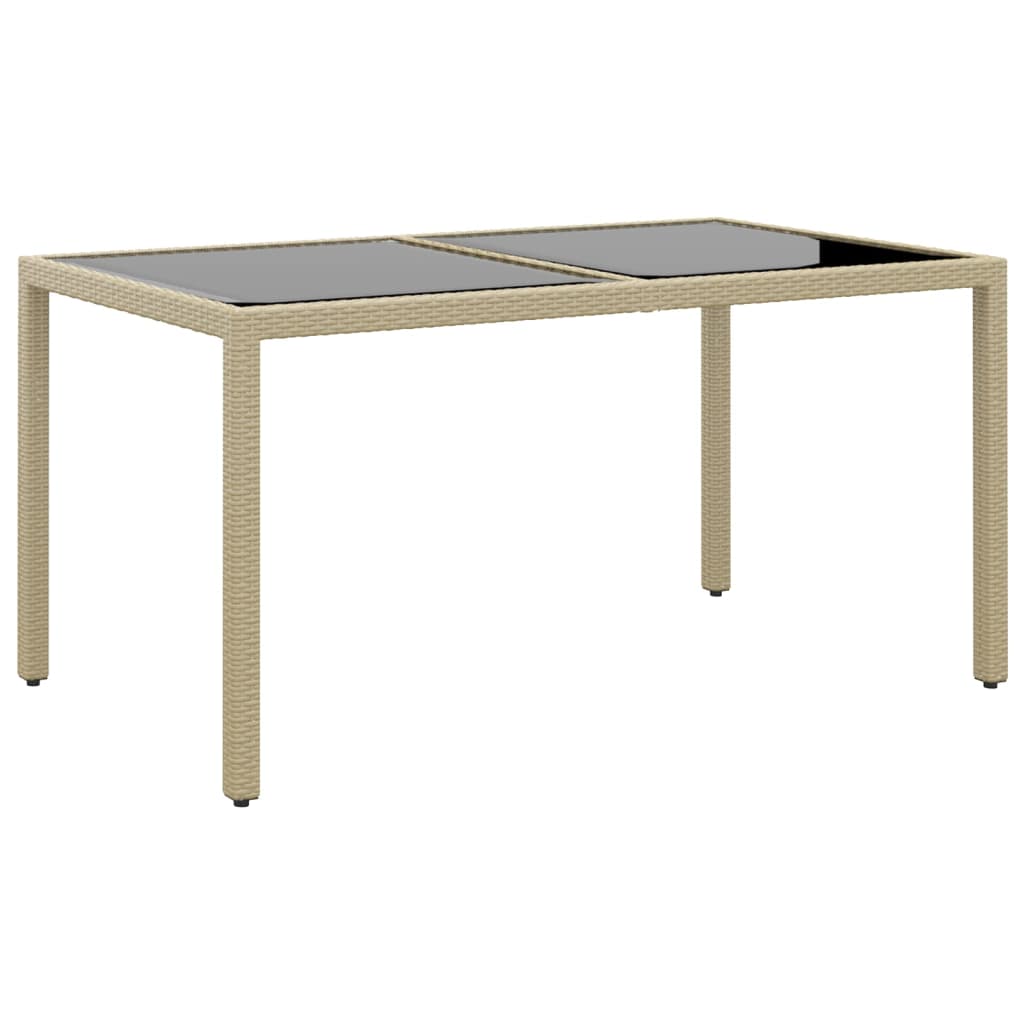 Set Da Pranzo Giardino 7 Pz Polyrattan E Vetro Temperato Beige - Image 5