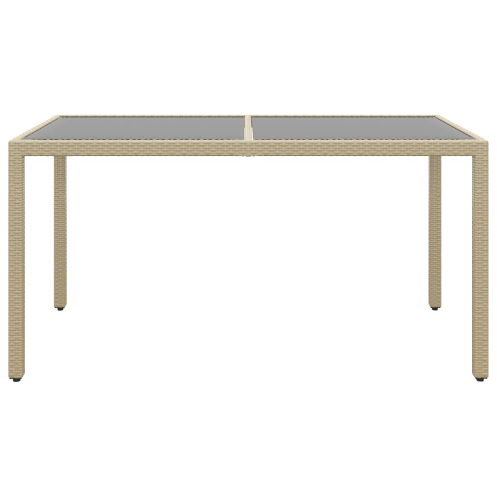 Set Da Pranzo Giardino 7 Pz Polyrattan E Vetro Temperato Beige - Image 6
