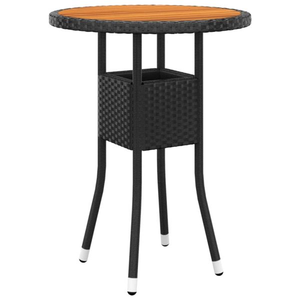 Set Da Pranzo Per Giardino 3 Pz In Polyrattan Nero - Image 3