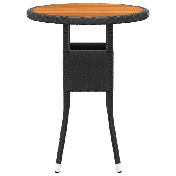 Set Da Pranzo Per Giardino 3 Pz In Polyrattan Nero - Image 4