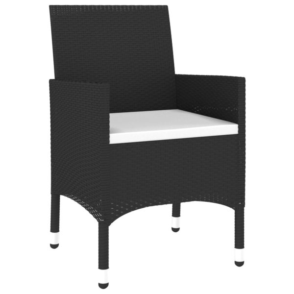 Set Da Pranzo Per Giardino 3 Pz In Polyrattan Nero - Image 5