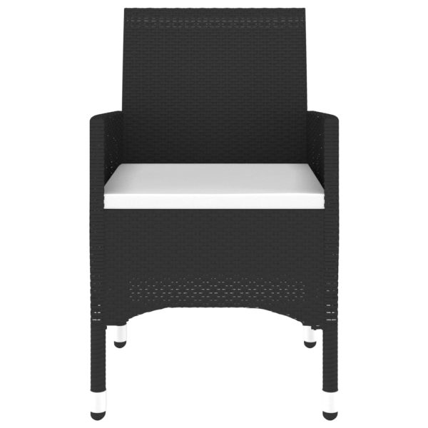Set Da Pranzo Per Giardino 3 Pz In Polyrattan Nero - Image 6