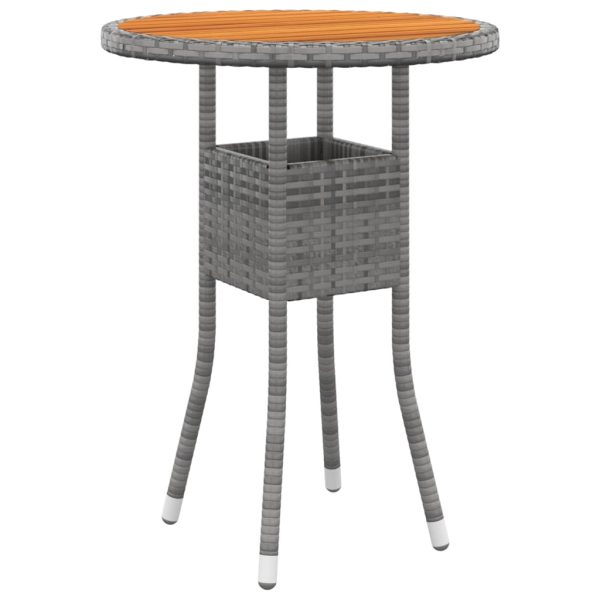 Set Da Pranzo Per Giardino 3 Pz In Polyrattan Grigio - Image 3