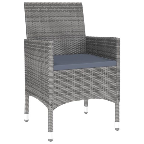 Set Da Pranzo Per Giardino 3 Pz In Polyrattan Grigio - Image 5