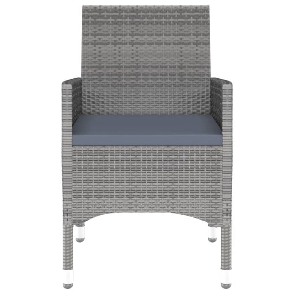 Set Da Pranzo Per Giardino 3 Pz In Polyrattan Grigio - Image 6