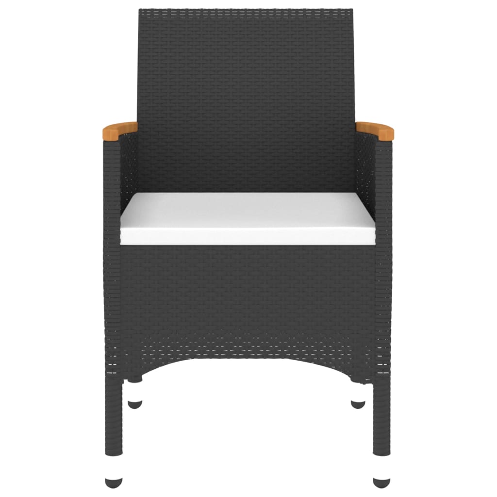 Set Da Pranzo Per Giardino 3 Pz In Polyrattan Nero - Image 6