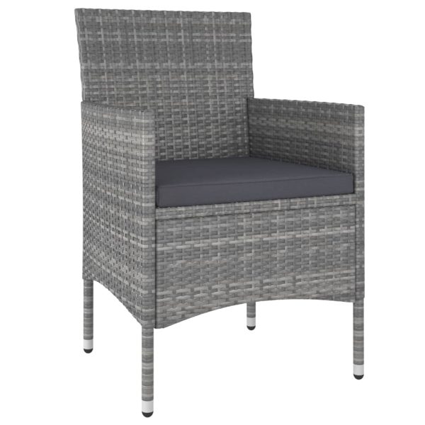 Set Divani Da Giardino 5 Pz In Polyrattan Grigio - Image 3
