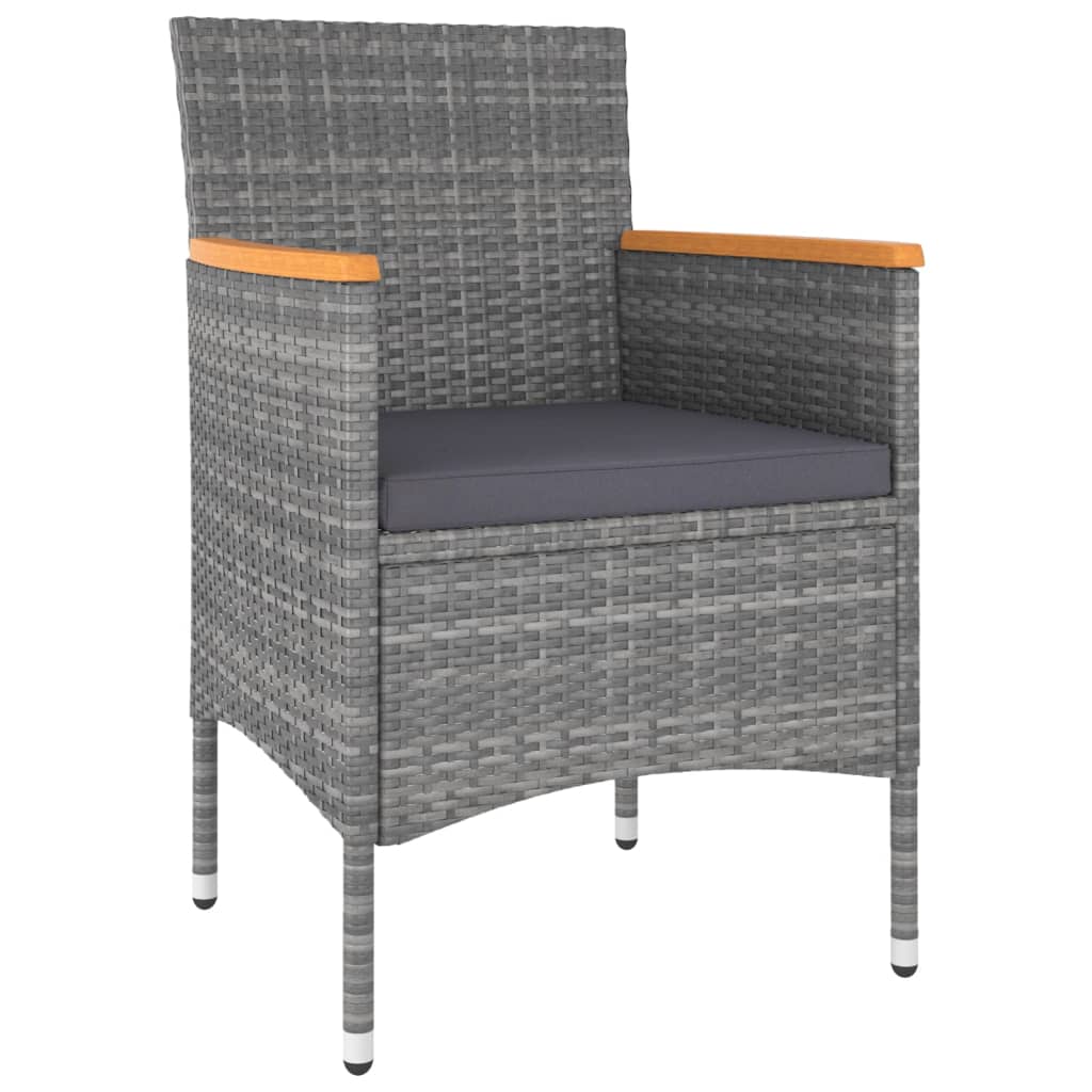 Set Divani Da Giardino 5 Pz In Polyrattan Grigio - Image 3