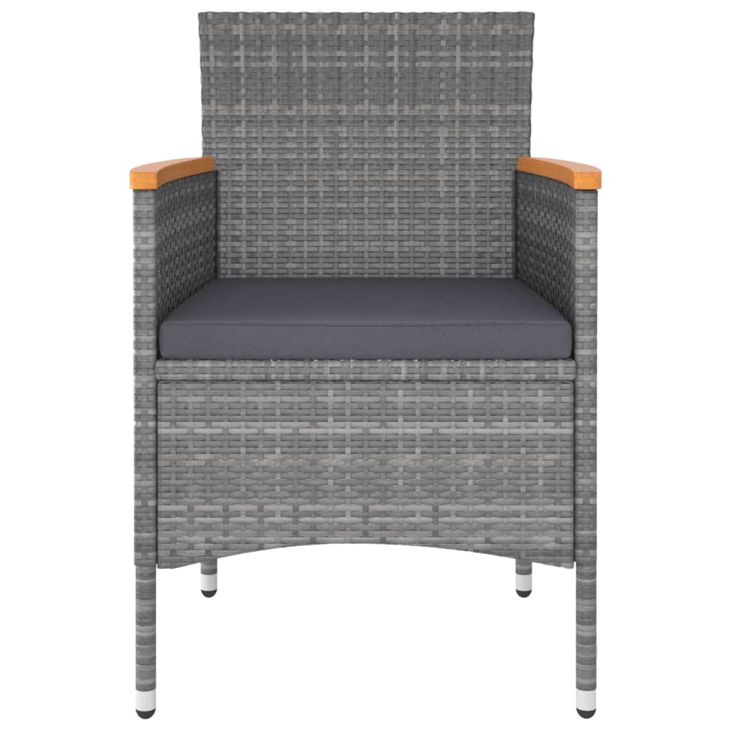 Set Divani Da Giardino 5 Pz In Polyrattan Grigio - Image 4