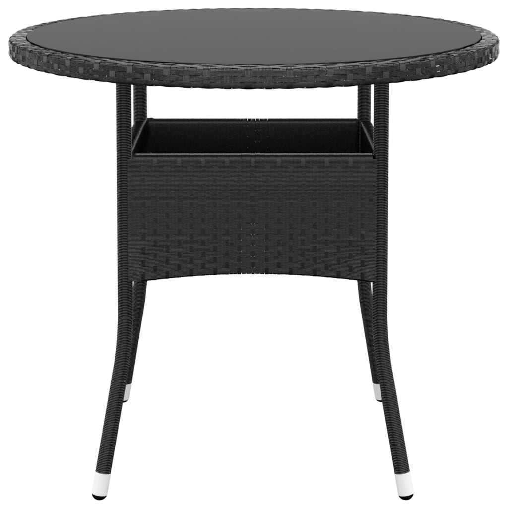 Set Da Pranzo Per Giardino 3 Pz In Polyrattan Nero - Image 6
