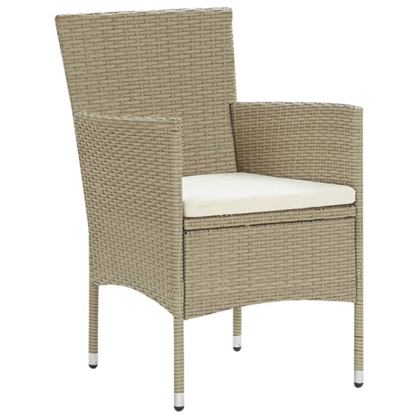 Set Mobili Da Pranzo Per Giardino 5 Pz In Polyrattan Beige - Image 3