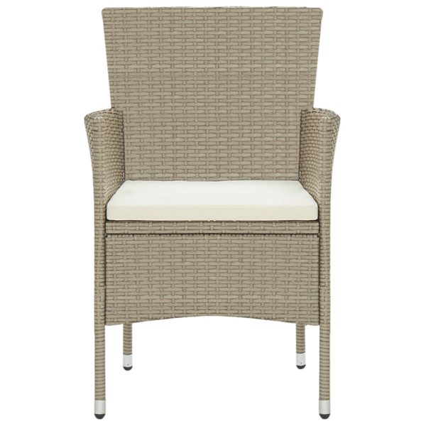 Set Mobili Da Pranzo Per Giardino 5 Pz In Polyrattan Beige - Image 4