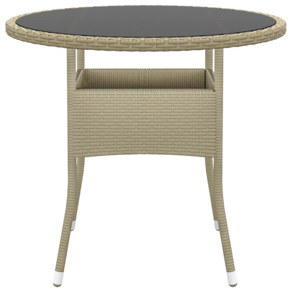 Set Mobili Da Pranzo Per Giardino 5 Pz In Polyrattan Beige - Image 6