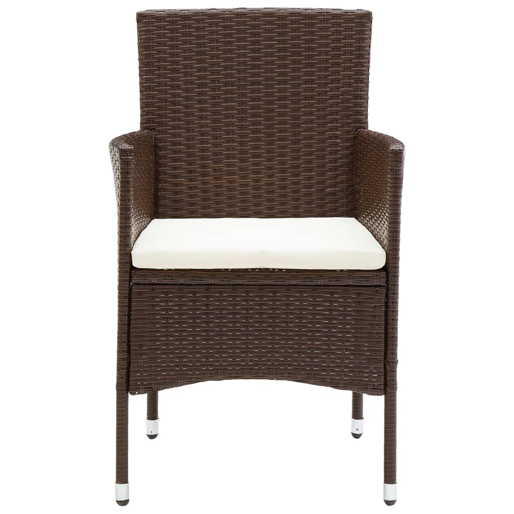 Set Da Pranzo Per Giardino 5 Pz In Polyrattan Marrone - Image 4