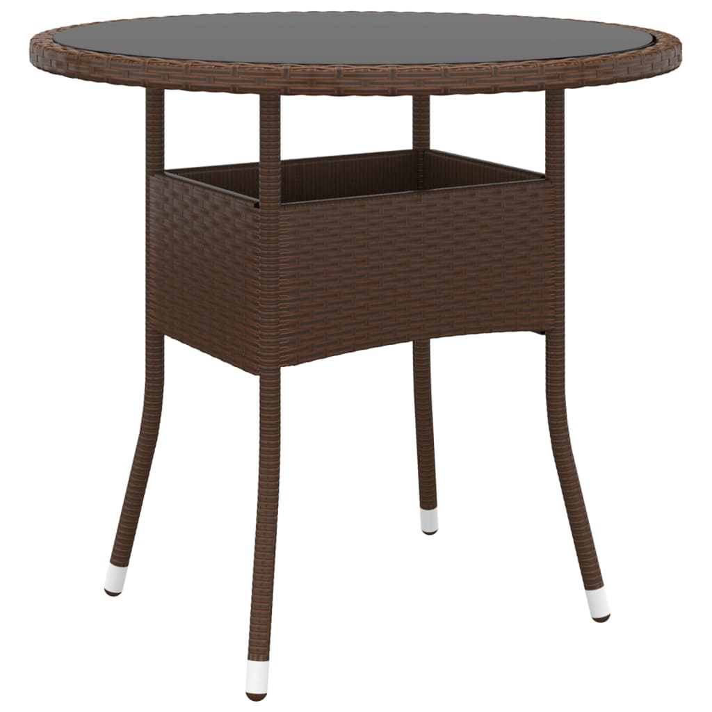 Set Da Pranzo Per Giardino 5 Pz In Polyrattan Marrone - Image 5