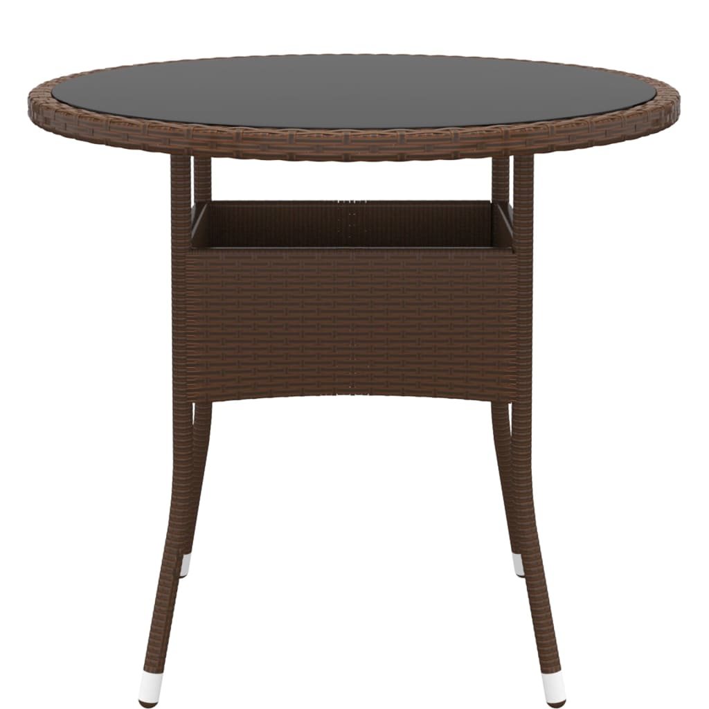 Set Da Pranzo Per Giardino 5 Pz In Polyrattan Marrone - Image 6