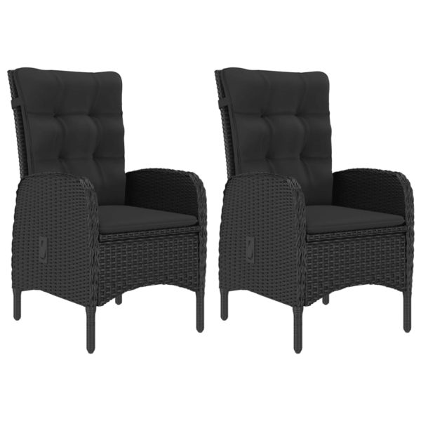Set Mobili Da Pranzo Per Giardino 3 Pz Polyrattan E Vetro Nero - Image 3