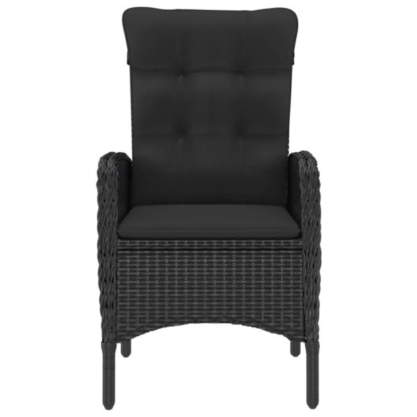 Set Mobili Da Pranzo Per Giardino 3 Pz Polyrattan E Vetro Nero - Image 5