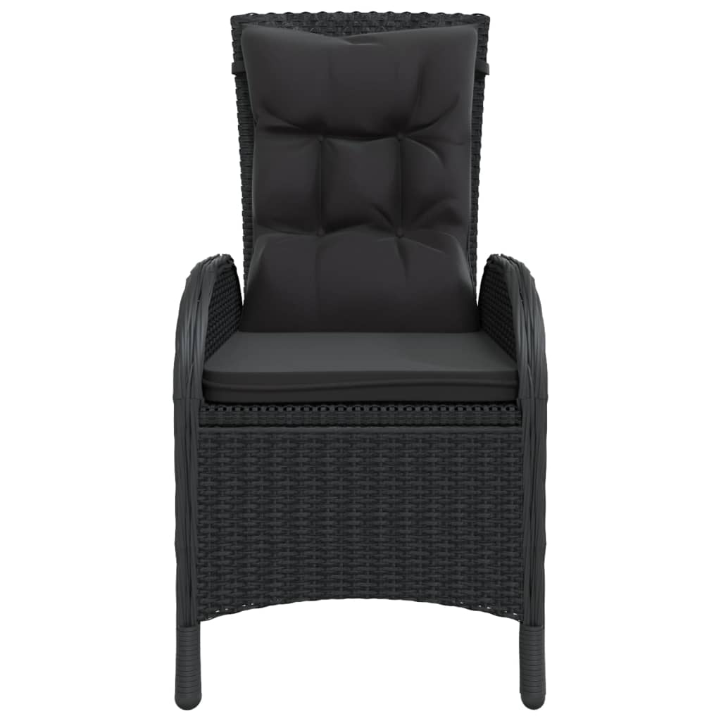 Set Da Bistrot Per Giardino 3 Pz In Polyrattan Nero - Image 3