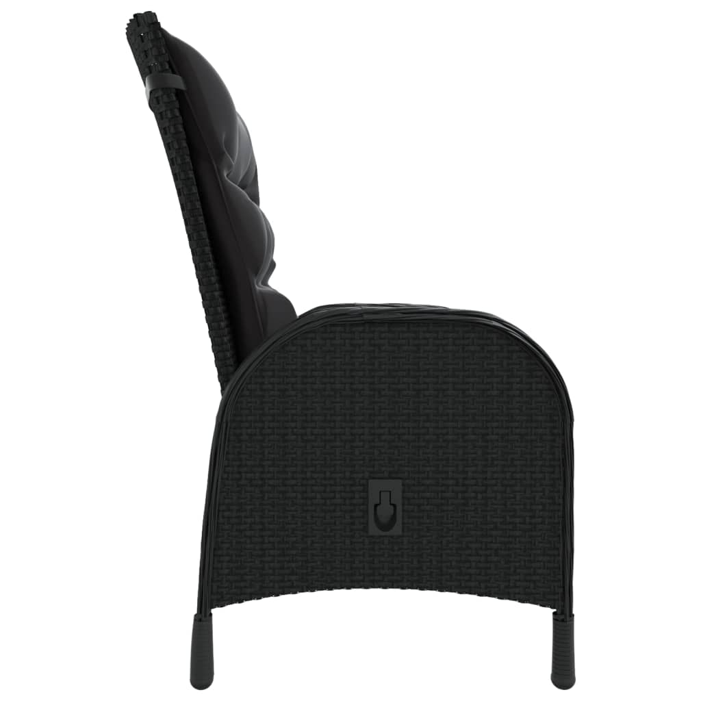 Set Da Bistrot Per Giardino 3 Pz In Polyrattan Nero - Image 4