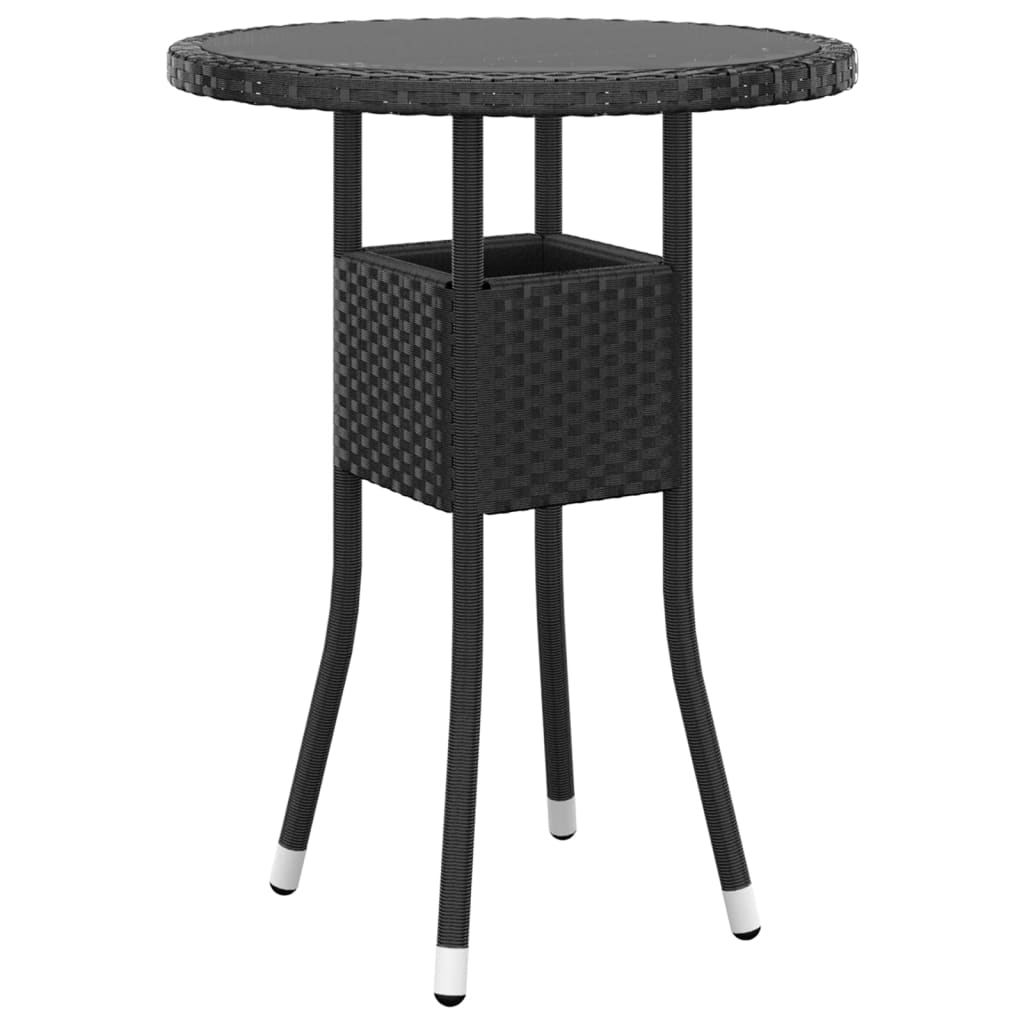 Set Da Bistrot Per Giardino 3 Pz In Polyrattan Nero - Image 6