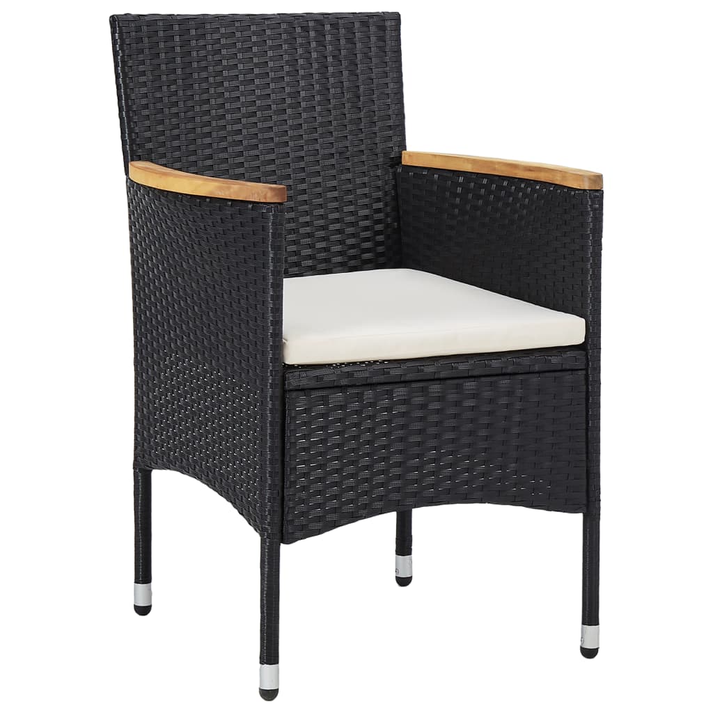 Set Da Pranzo Da Giardino 11 Pz In Polyrattan Nero - Image 6