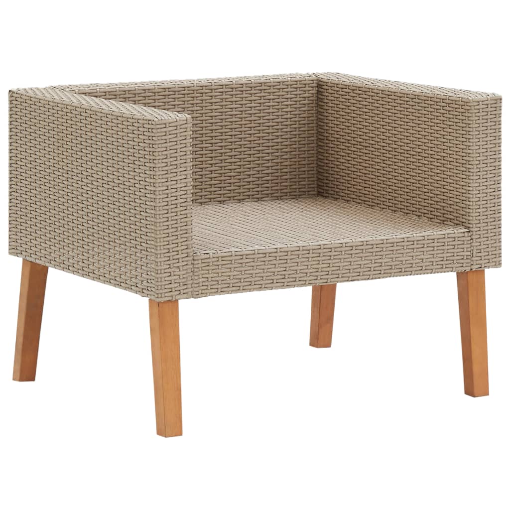 Set Divani Da Giardino 4 Pz Con Cuscini In Polyrattan Beige - Image 5