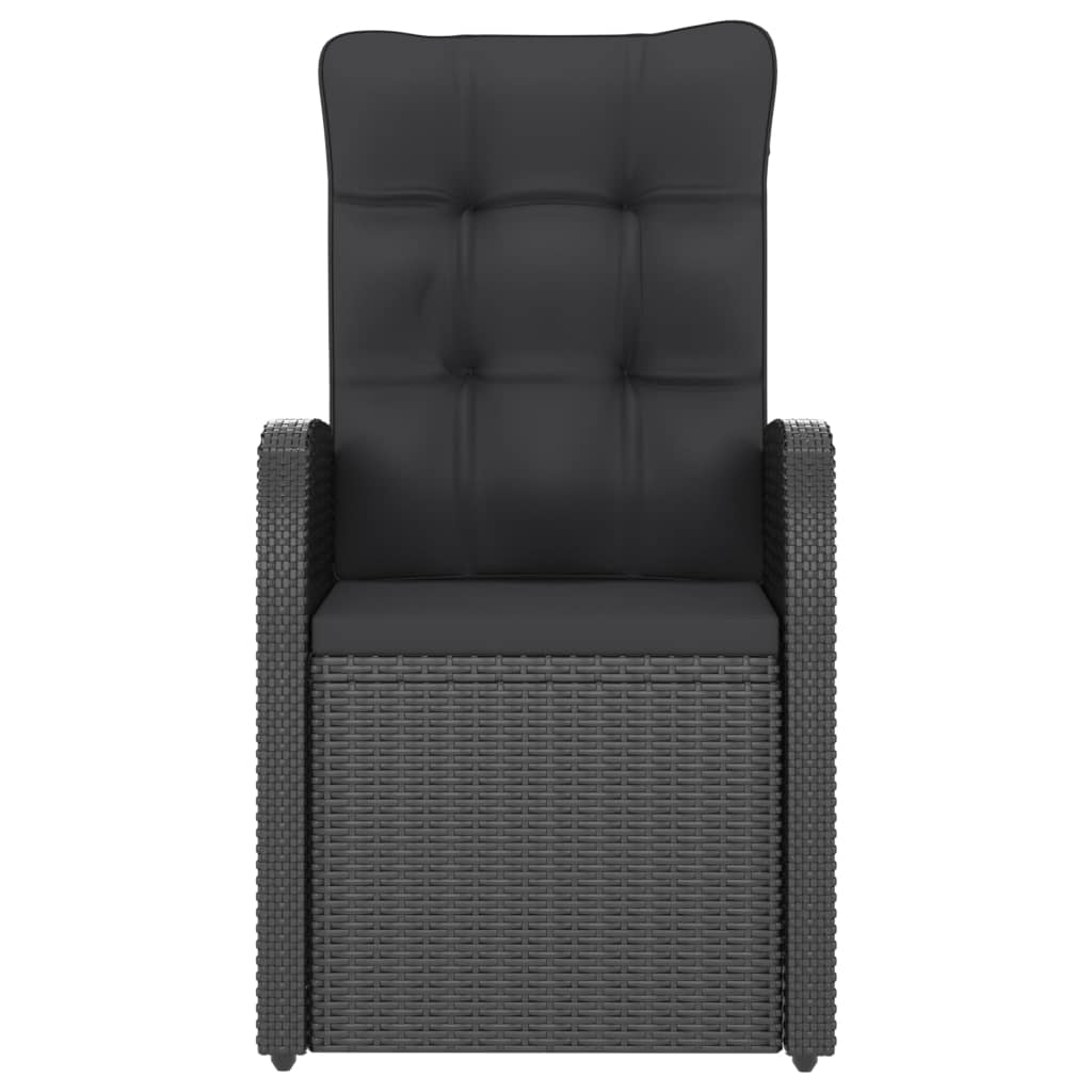 Set Da Pranzo Da Giardino 7 Pz Con Cuscini In Polyrattan Nero - Image 5
