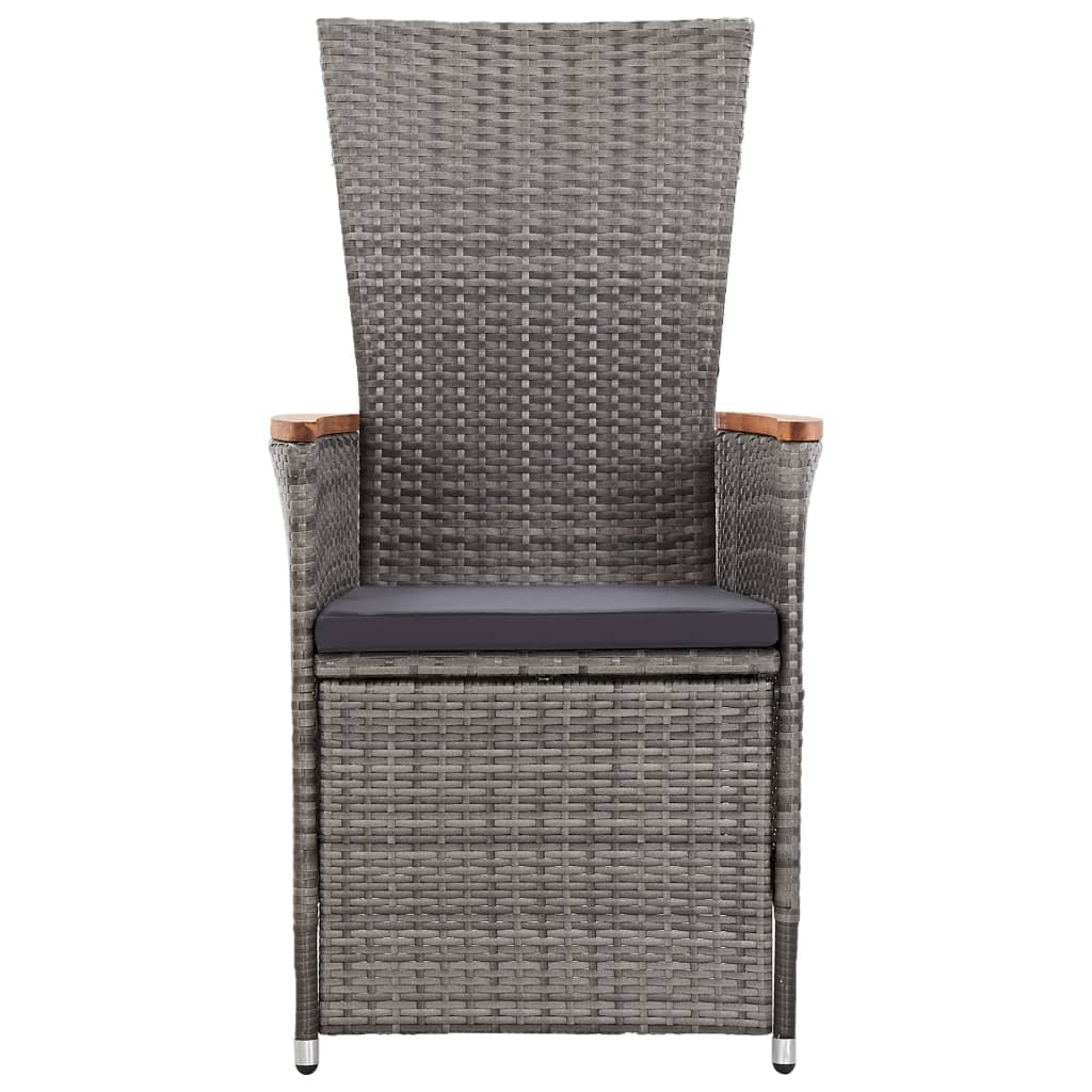 Set Divani Da Giardino 3 Pz Con Cuscini In Polyrattan Grigio - Image 4