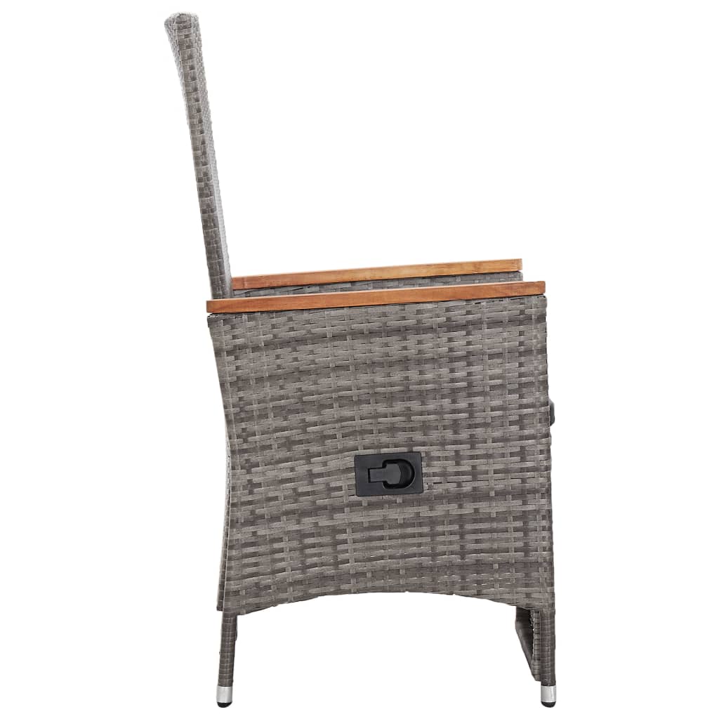 Set Divani Da Giardino 3 Pz Con Cuscini In Polyrattan Grigio - Image 5