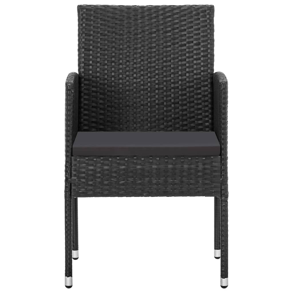 Set Da Pranzo Da Giardino 5 Pz In Polyrattan Nero - Image 5