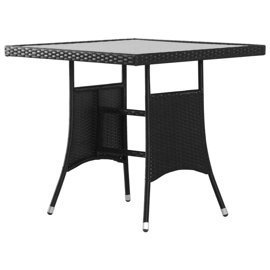 Set Da Pranzo Da Giardino 5 Pz In Polyrattan Nero - Image 6