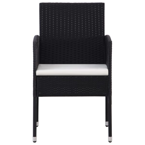 Set Mobili Da Pranzo Per Giardino 7 Pz In Polyrattan Nero - Image 5