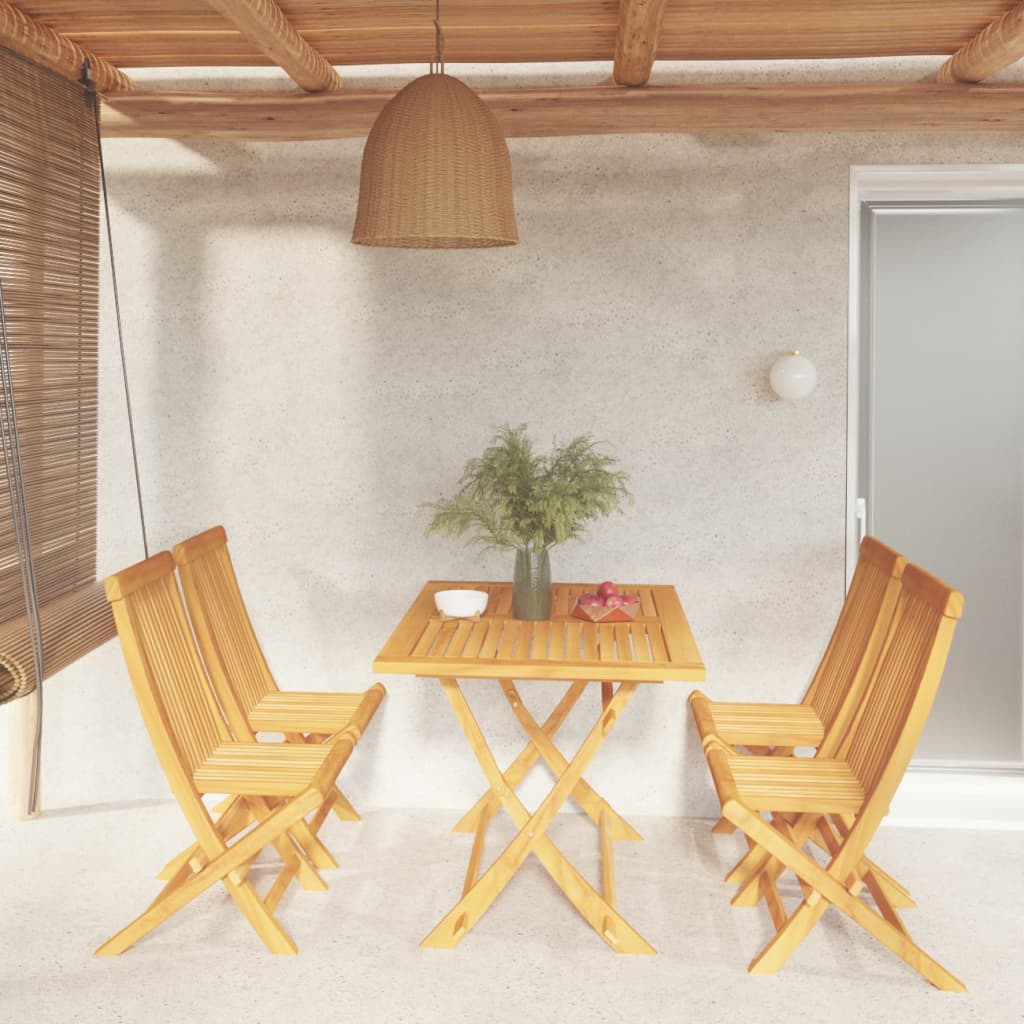 Set Da Pranzo Da Giardino 5 Pz In Legno Massello Di Teak