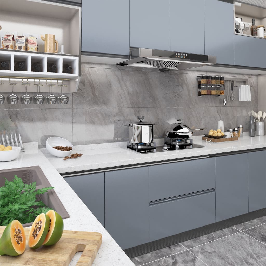 Pellicole Autoadesive Per Mobili 2 Pz Grigie 500x90 Cm In Pvc